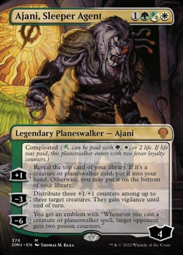 Ajani, Sleeper Agent (Borderless) (376) [Dominaria United] on Sale